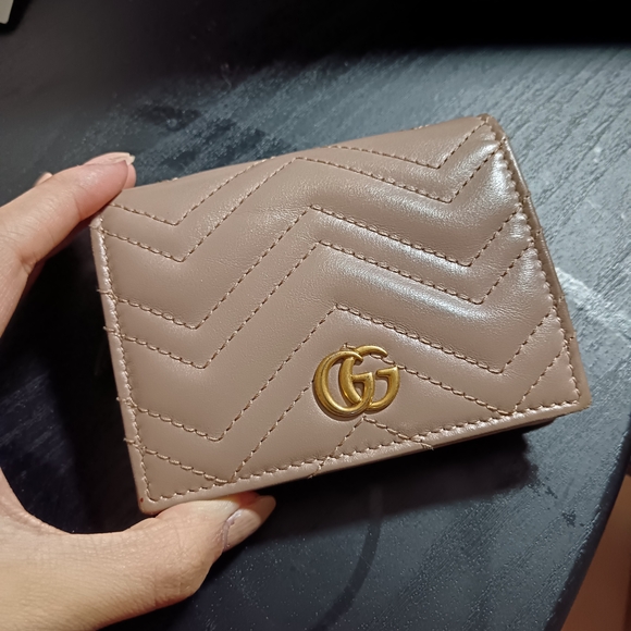 Gucci Handbags - Gucci Marmont Small Wallet in Taupe